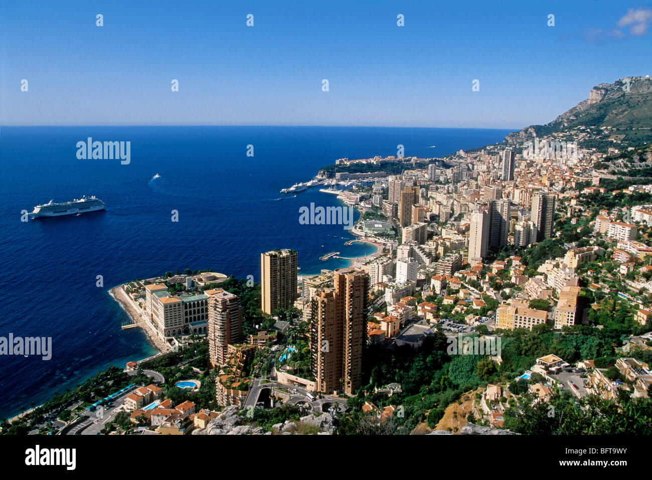 Draufsicht auf das Fürstentum Monaco Stockfoto
