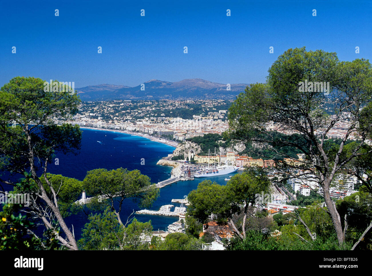 Draufsicht auf die Stadt von Nizza Stockfoto