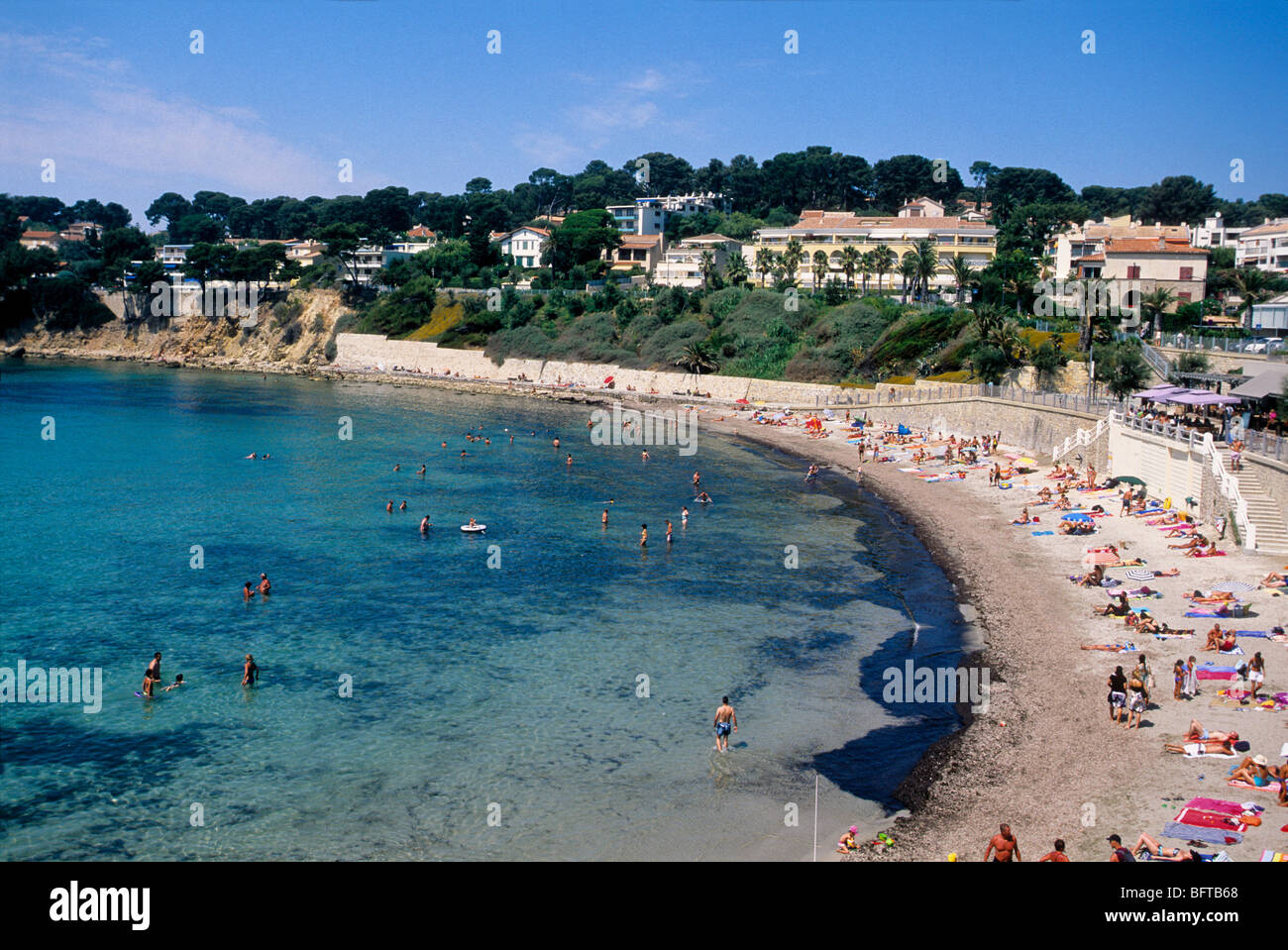 Der Strand von Portissol in der Nähe von Sanary Stockfoto