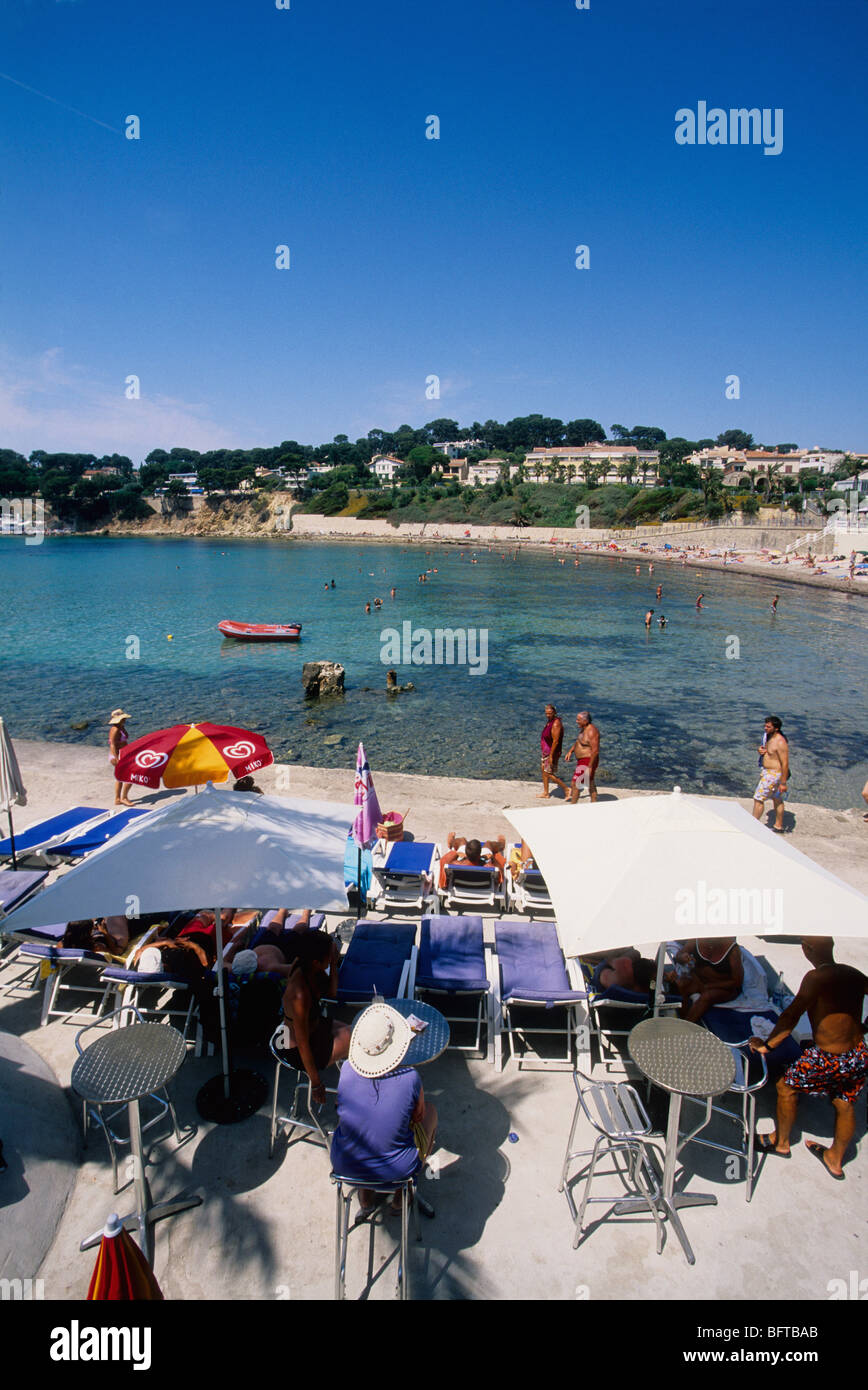 Der Strand von Portissol in der Nähe von Sanary Stockfoto