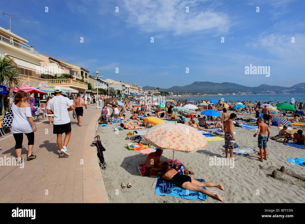 Der Strand von SaintCyrSurMer in der Nähe von Bandol Stockfotografie