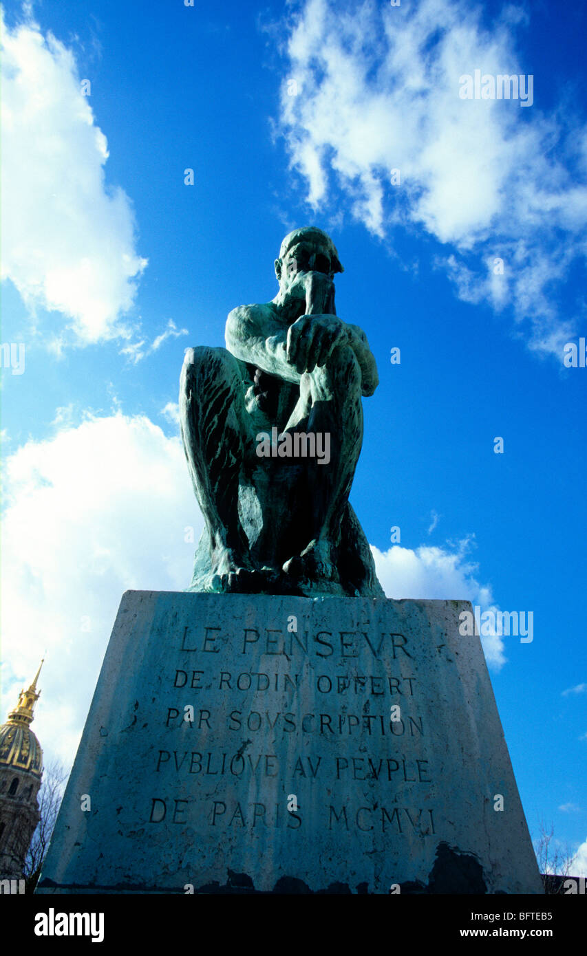 Rodin ist der Denker-Statue in Paris Frankreich Stockfoto
