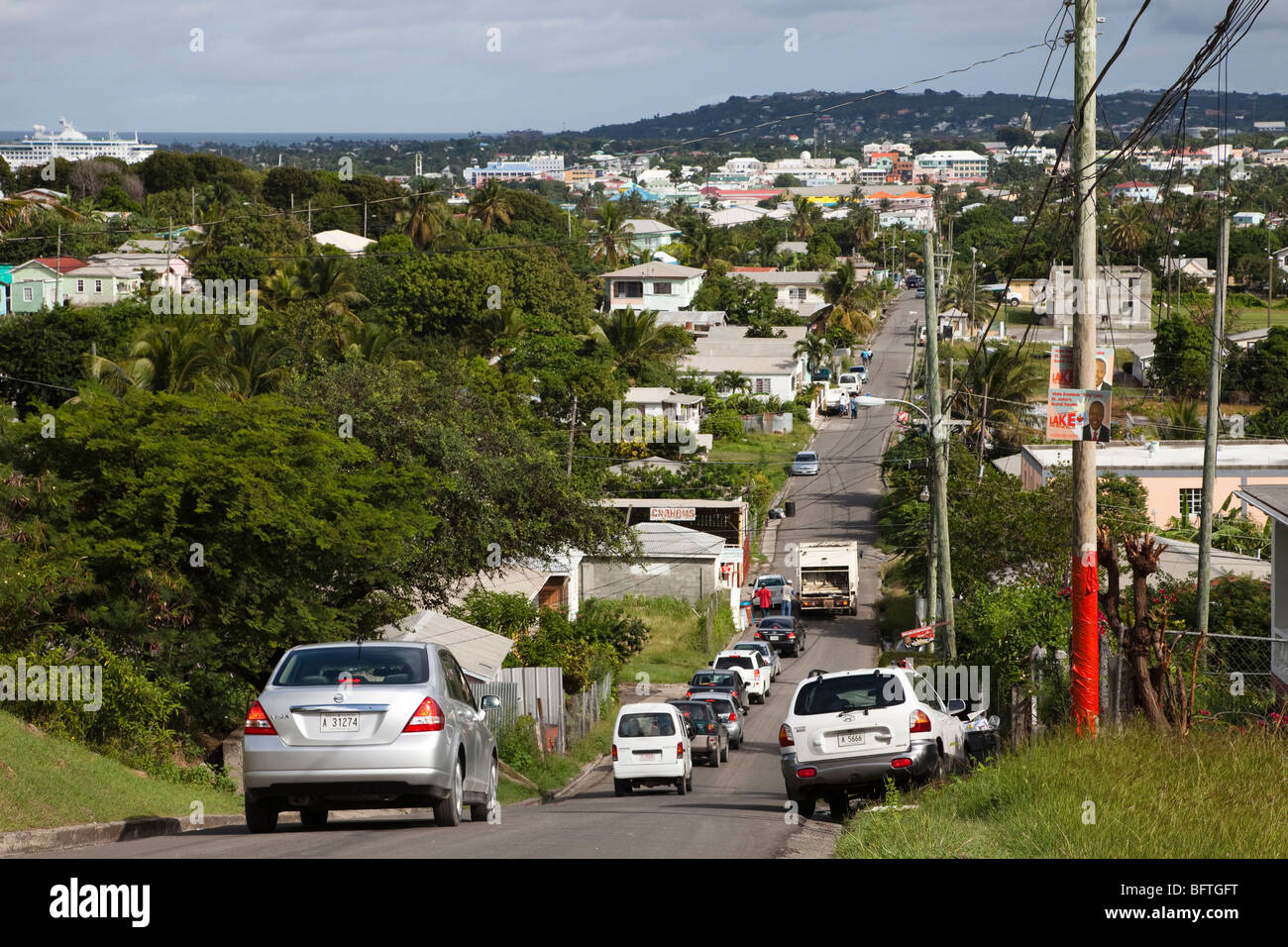 Vorort von St. Johns, Antigua und Barbuda, West Indies Stockfoto