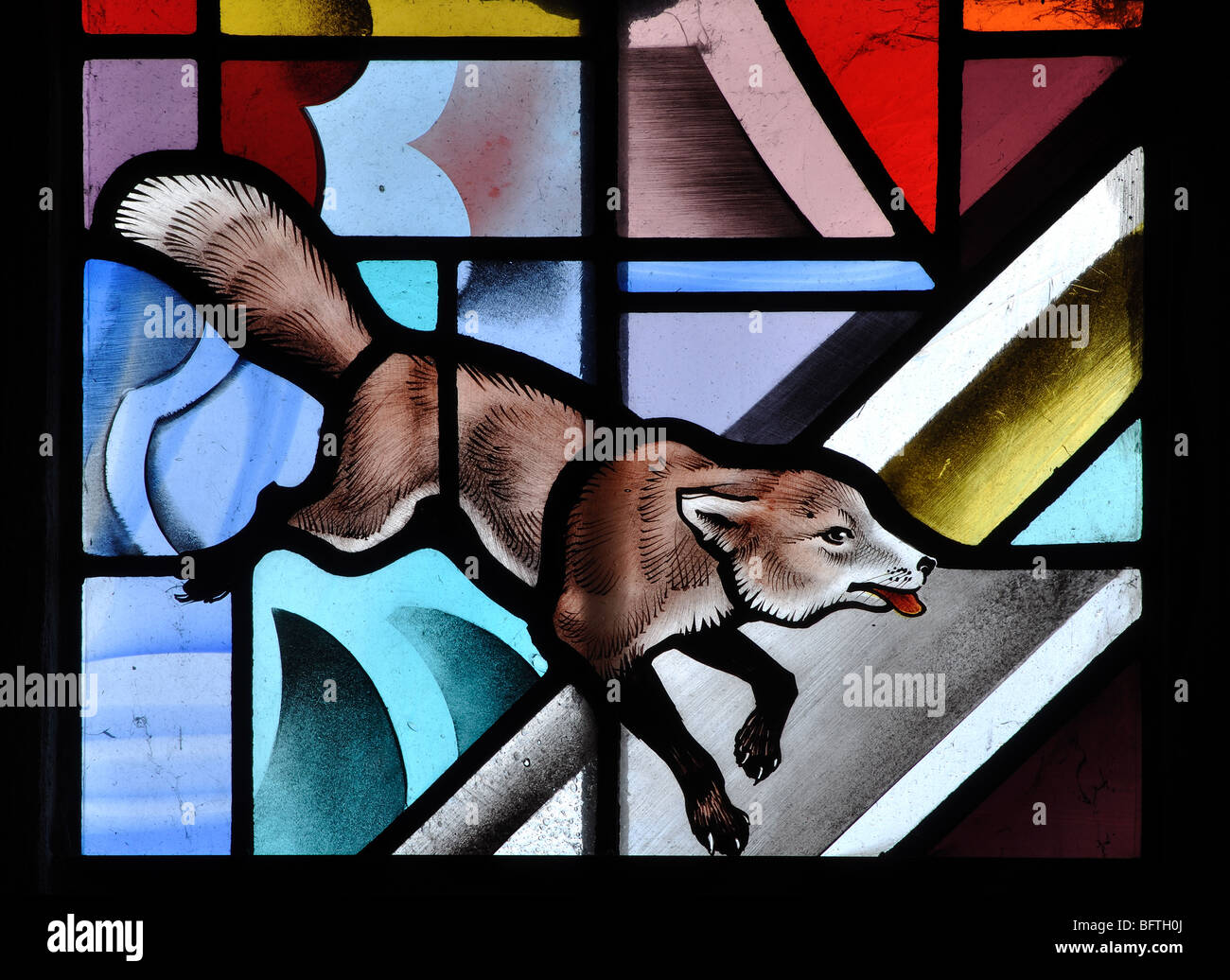 Detail des Fensters Millennium St.-Andreas Kirche, Foxton, Leicestershire, England, Vereinigtes Königreich Stockfoto