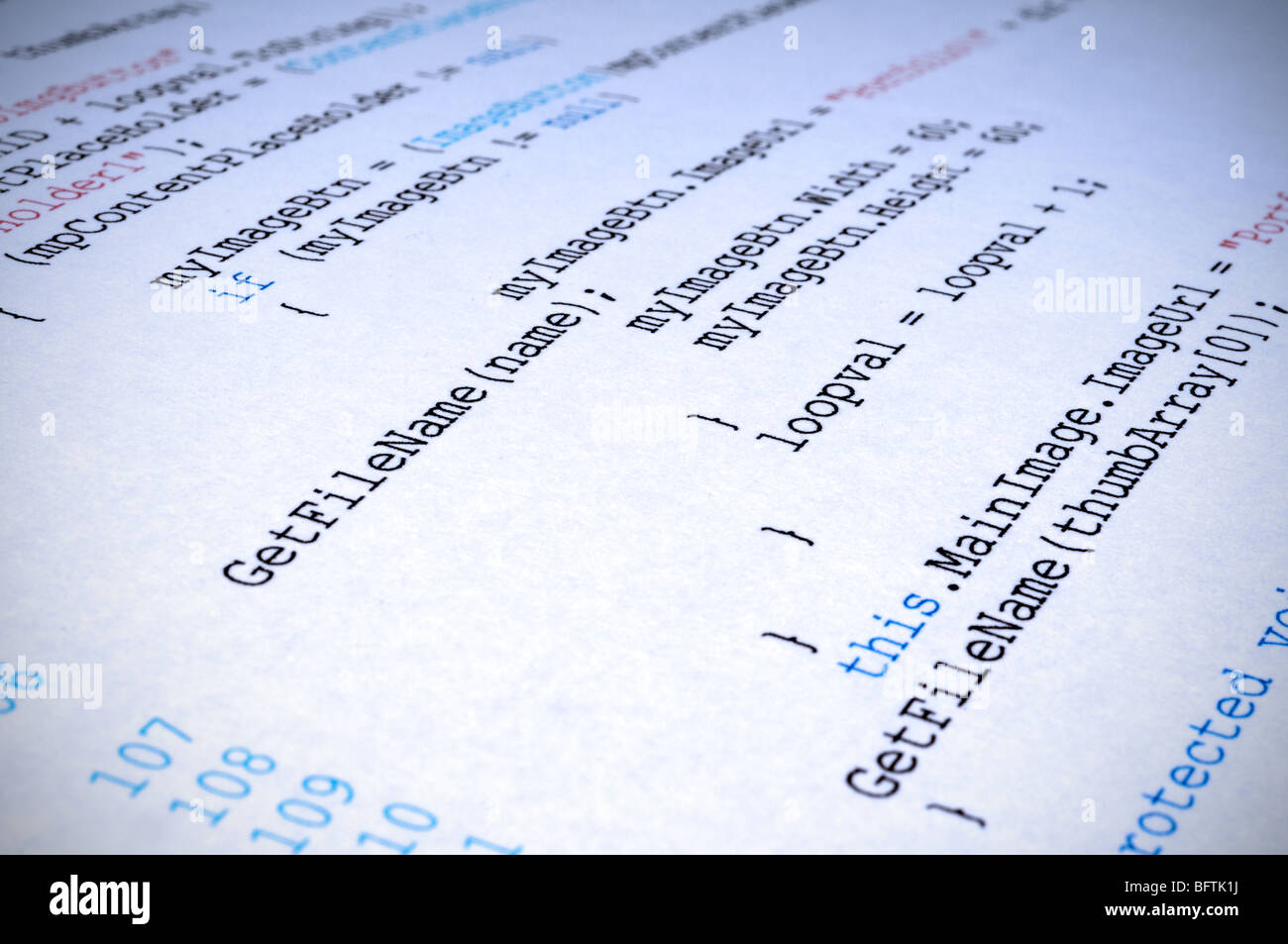 Einen Ausdruck der c# Computer-Code-Programmiersprache Stockfoto
