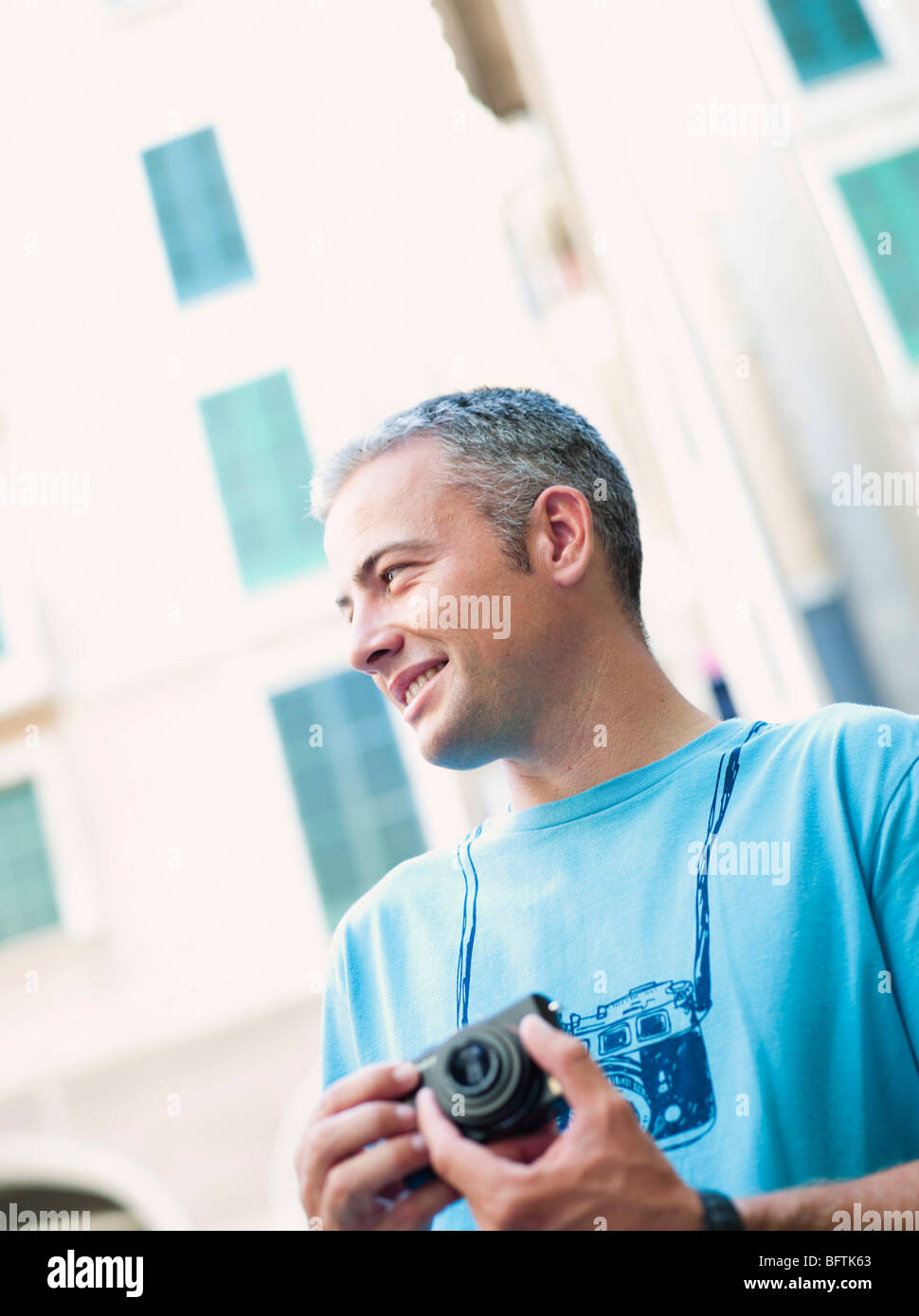 Mann mit Kamera Stockfoto