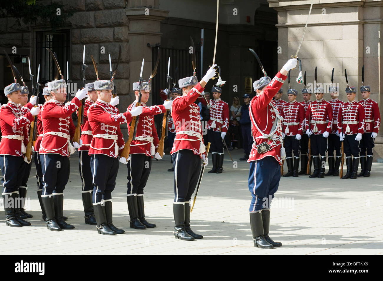 Bulgarien, Sofia center, Residenz des Präsidenten, Gardist Stockfoto