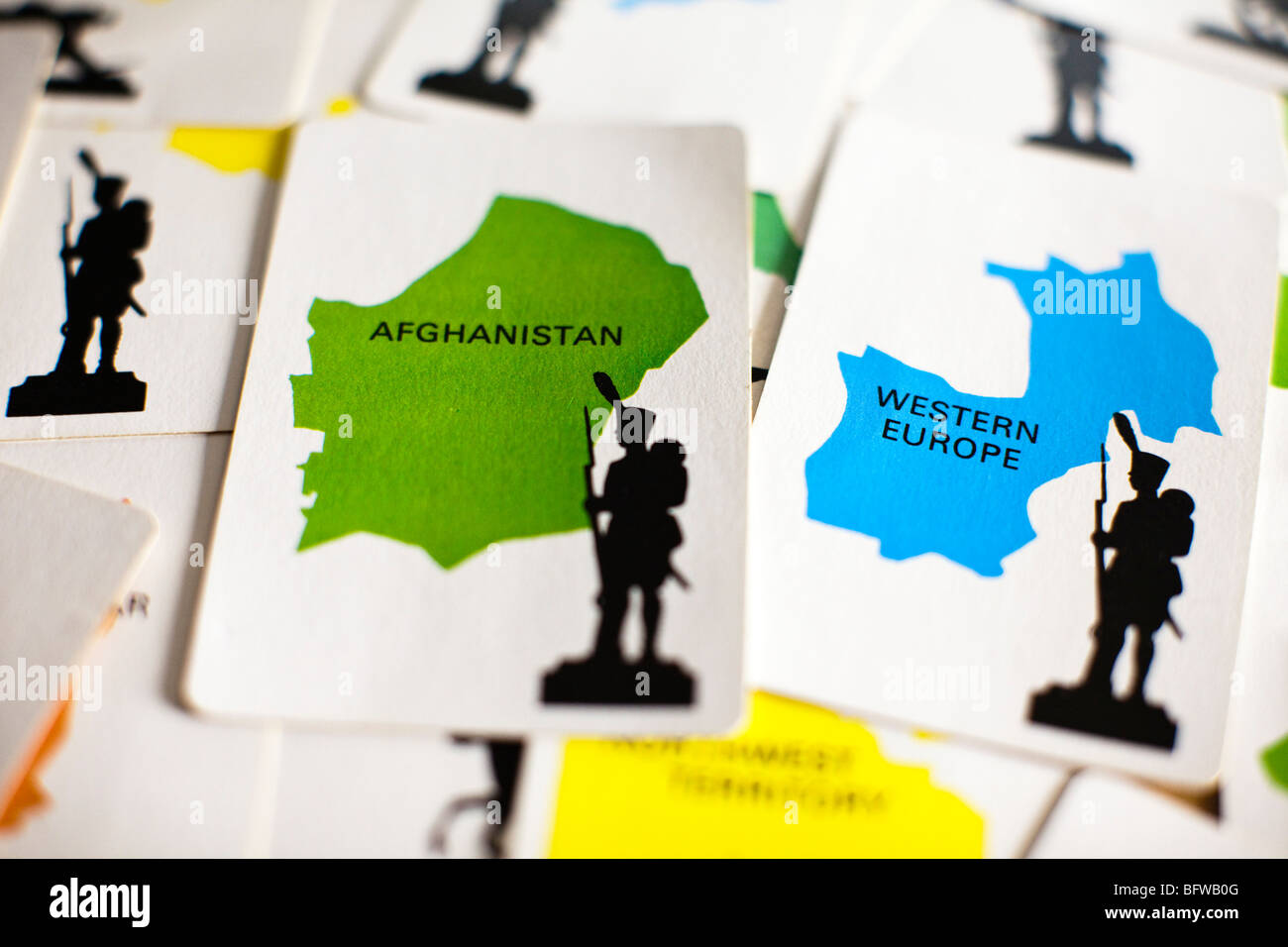 Die Afghanistan-Karte in das klassische Brettspiel "Risiko" Stockfoto