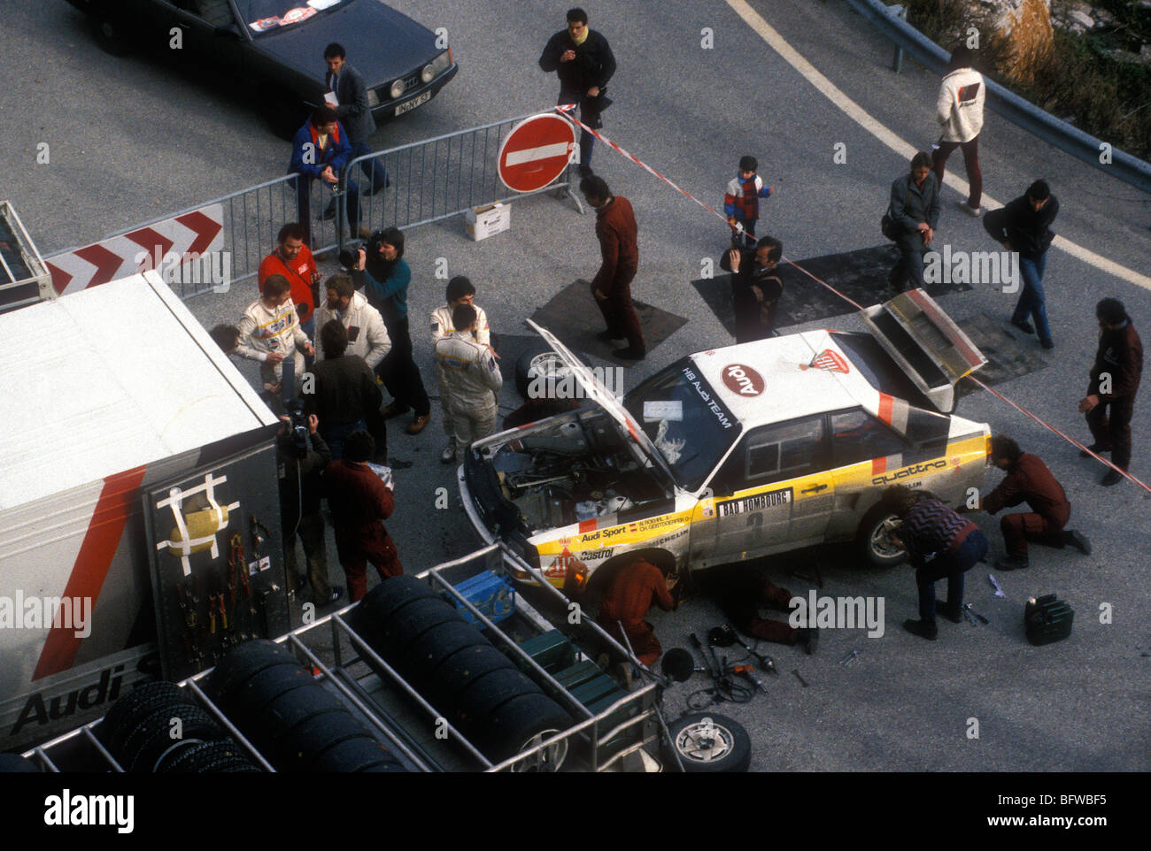 Audi Quattro auf der Monte Carlo Rallye 1984 Stockfoto