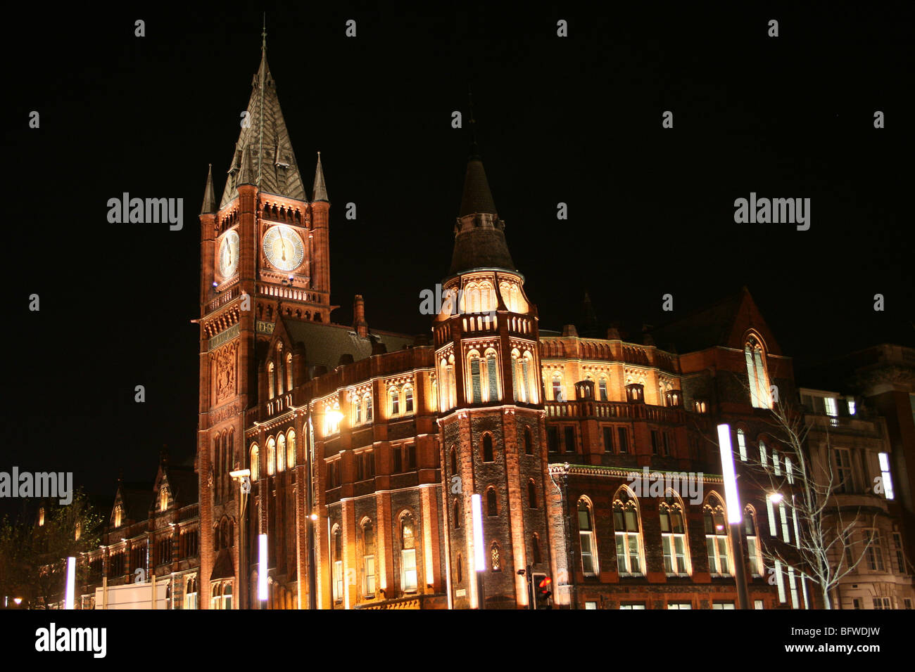 Die Victoria-Galerie und Museum bei Nacht, Universität von Liverpool, Merseyside, UK Stockfoto
