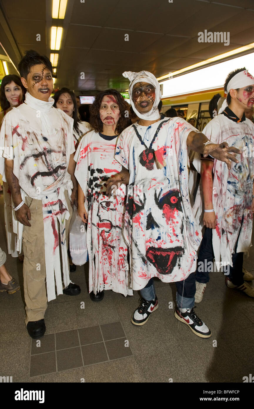 Zombie Walk Festival in Siam BTS, Bangkok, Thailand. Stockfoto