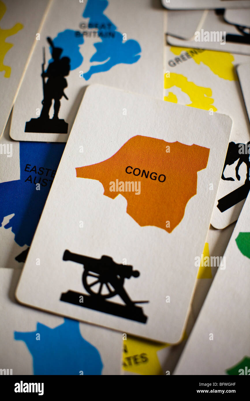 Die Kongo-Karte in das klassische Brettspiel "Risiko" Stockfoto