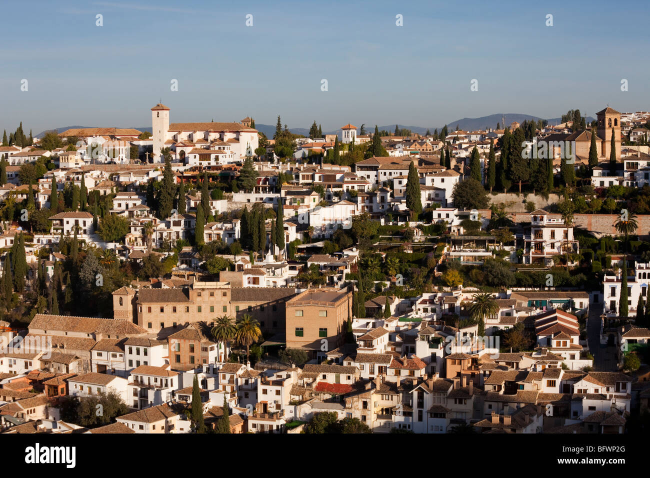 Ansicht des Albaicin, Altstadt, Granada, Spanien Stockfoto