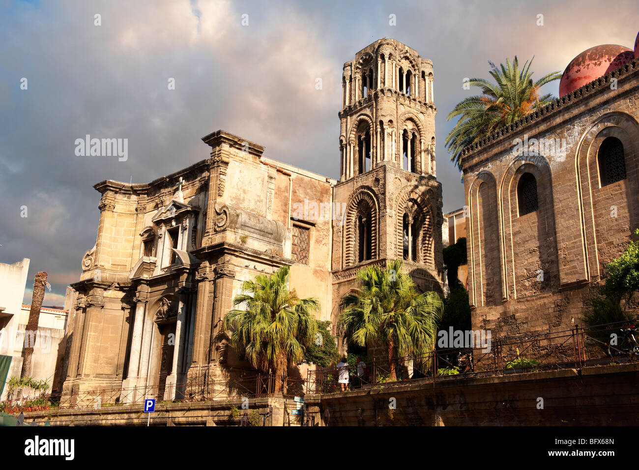 Kirche Santa Maria Dell'Ammiraglo, Palermo, Sizilien Stockfoto