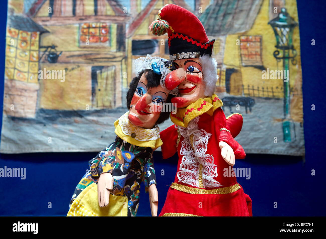 Kasperletheater Handpuppen, Palermo Marionette Museum, Sizilien Stockfoto