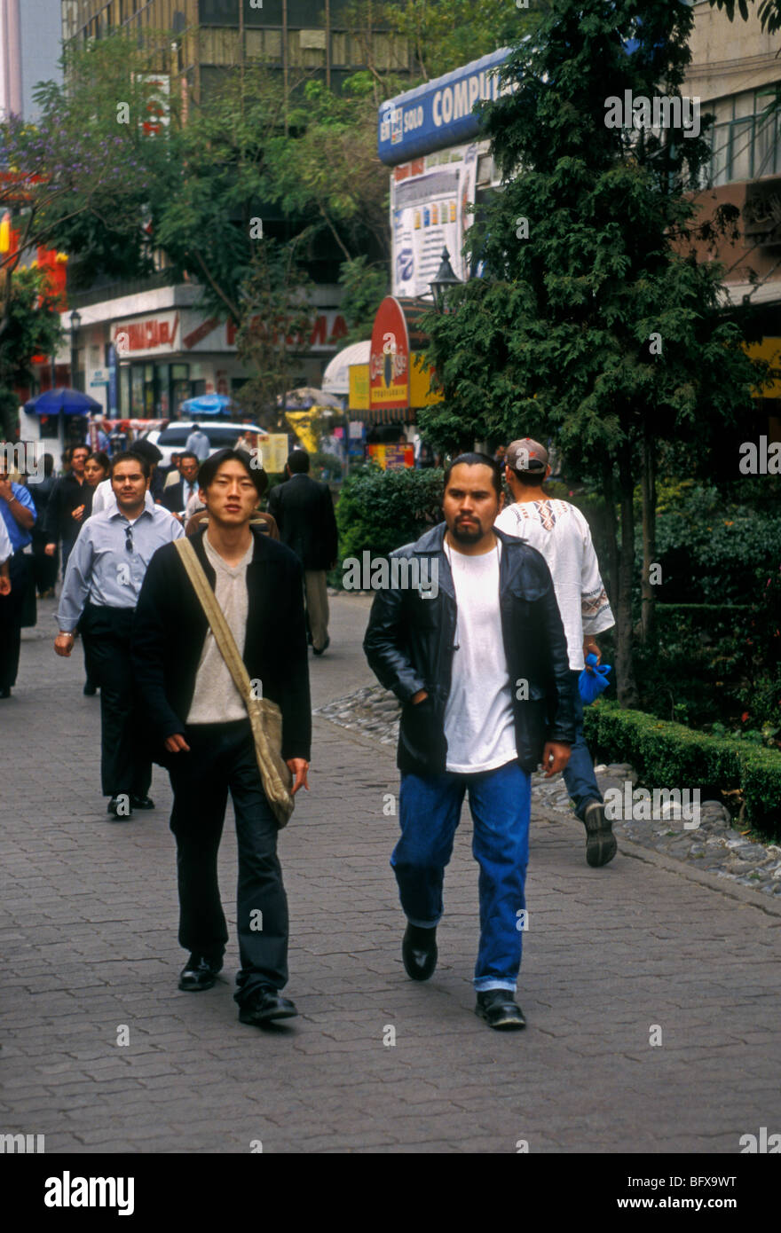 Mexikanische Männer, Mexikaner, Männer, junge Erwachsene Männer, junge Erwachsene, Erwachsene Männer, Fußgängerzone, Zona Rosa, Mexiko-Stadt, Distrito Federal, Mexiko Stockfoto