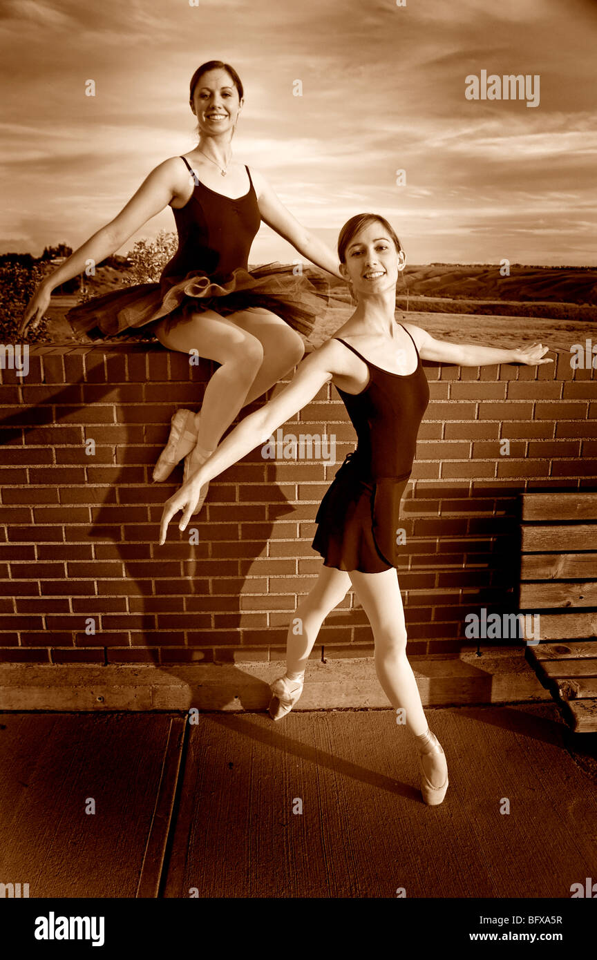 Glücklich Ballerinas Stockfoto