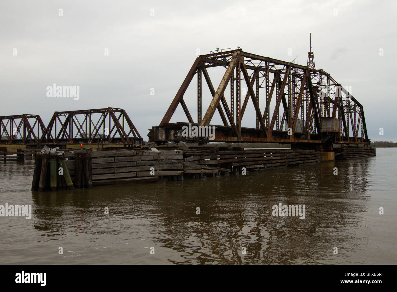 Apalachicola Eisenbahn-Drehbrücke Stockfoto
