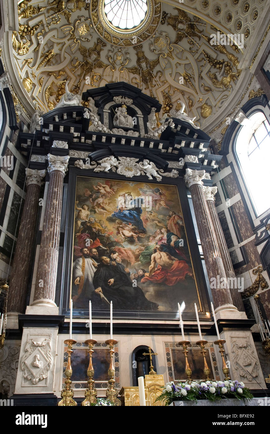 Altar der St. Carolus Borromeuskerk - Borromäischen Karlskirche; Antwerpen; Belgien; Europa Stockfoto