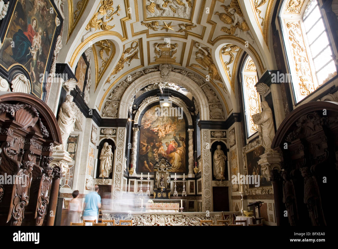 Kapelle unserer lieben Frau; Carolus Borromeuskerk - Borromäischen Karlskirche; Antwerpen; Belgien; Europa; Gebäude Stockfoto