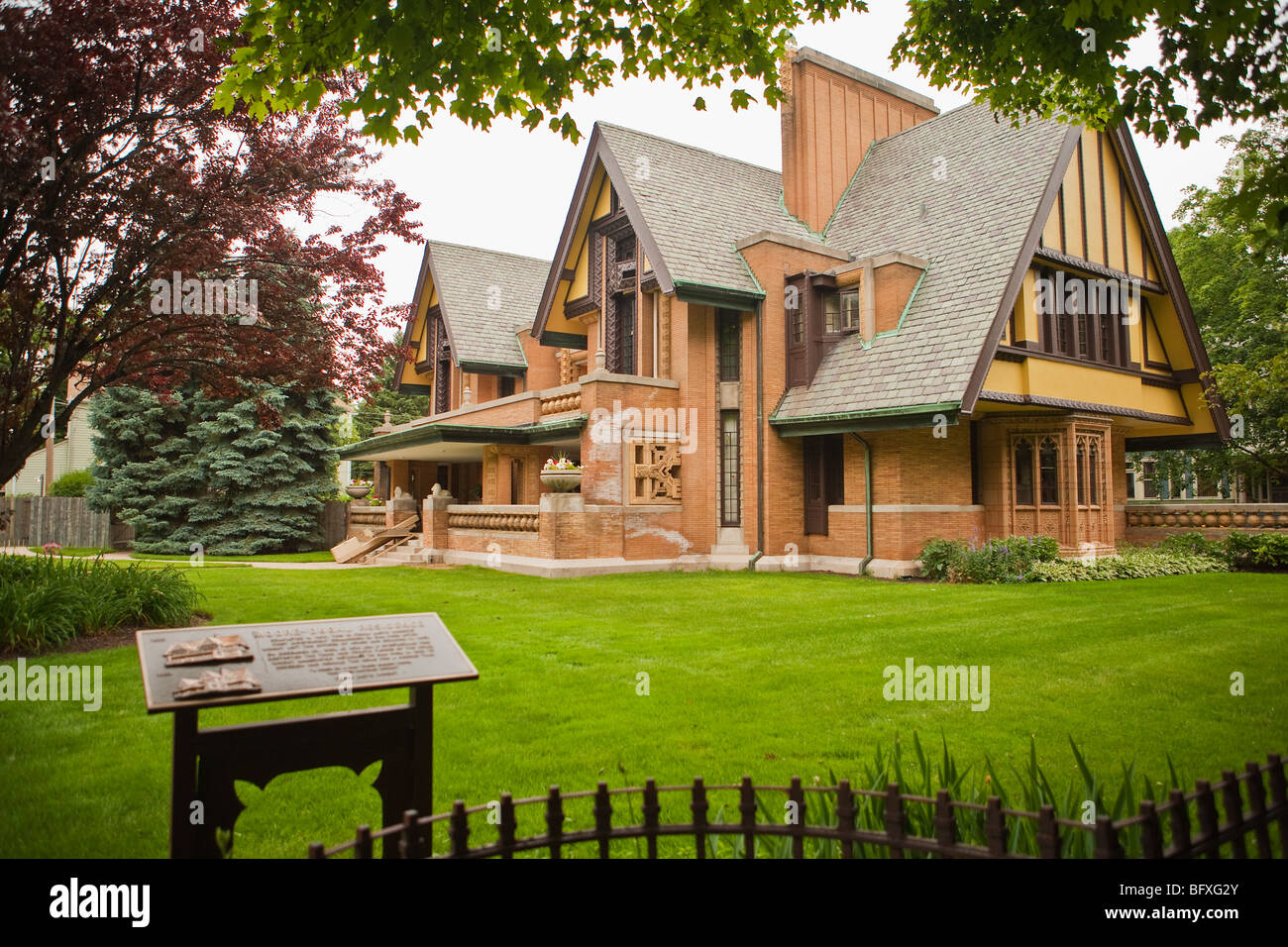 Nathan G. Moore Haus von Frank Lloyd Wright, Frank Lloyd Wright Historic District, Oak Park, Illinois Stockfoto