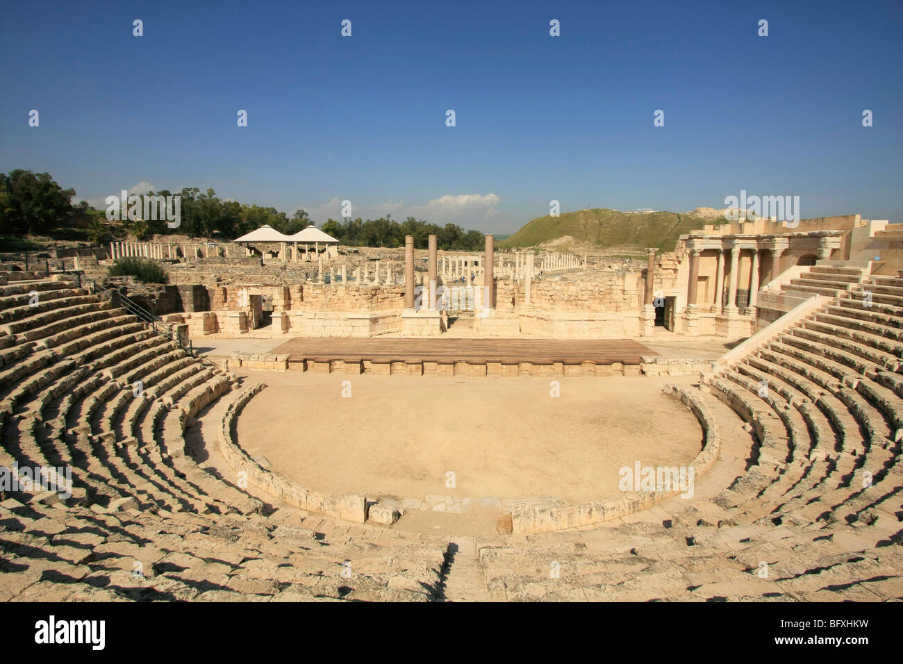 Israel, Beth Shean Valley. das römische Theater von Skythopolis Stockfoto