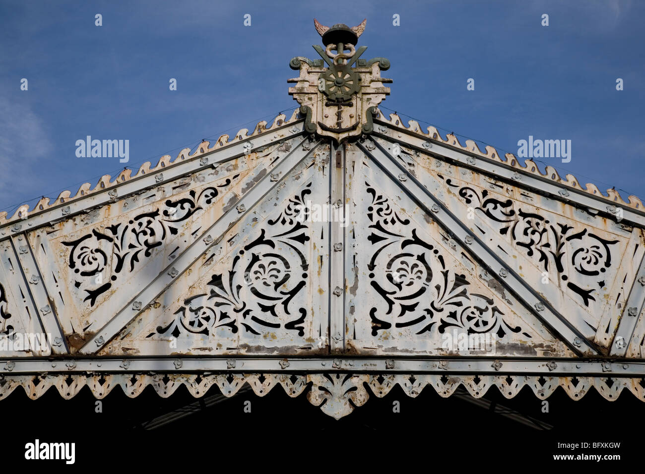 Detail auf Antwerpen Hafen Fassade Gebäude, Belgien Stockfoto