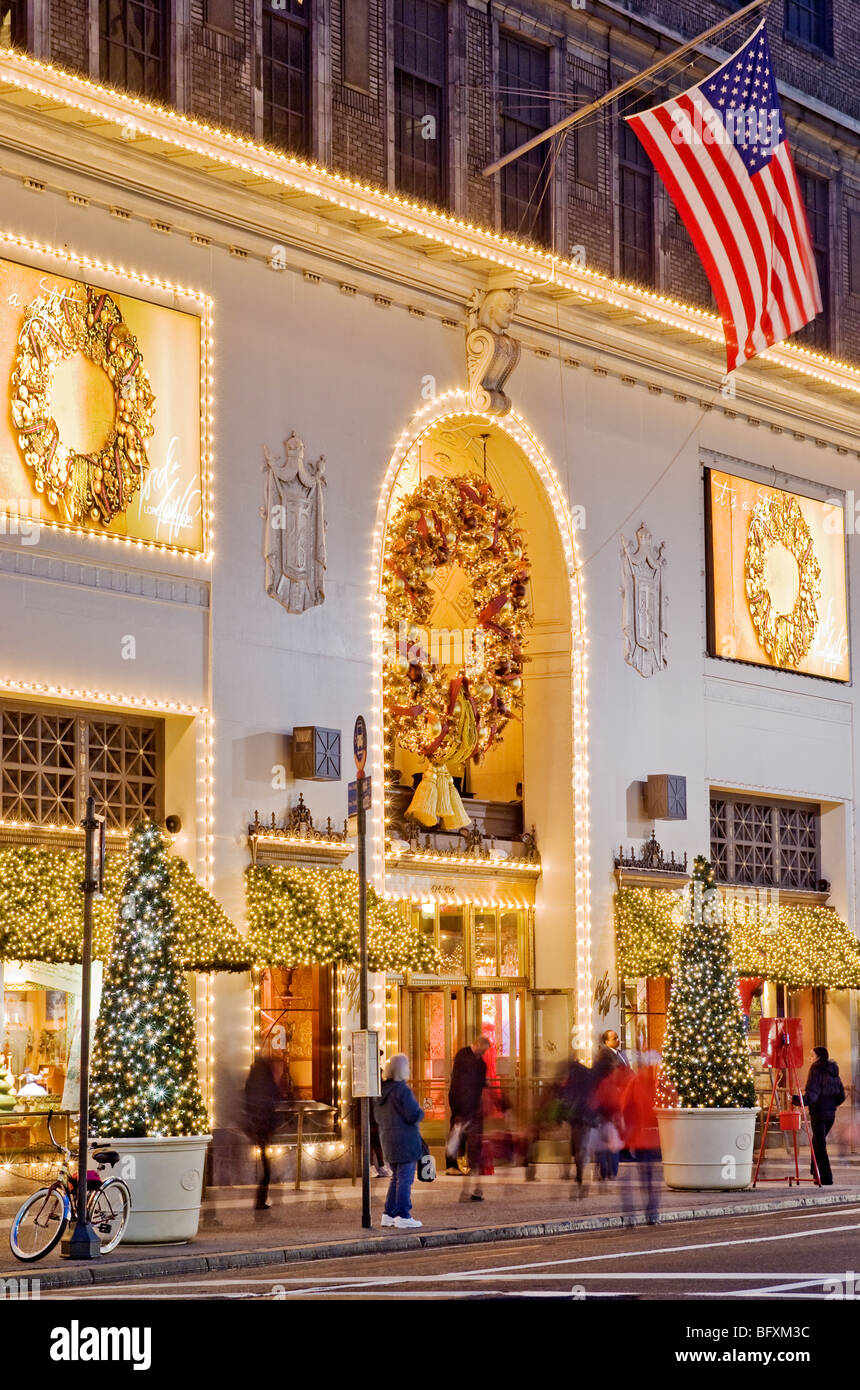 Weihnachten Windows auf Lord & Taylor New York City Fifth Avenue Stockfoto