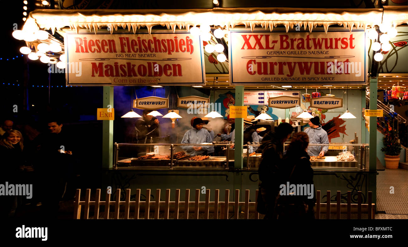 Deutscher Weihnachtsmarkt und Markt, Hyde Park, London, England, Europa ...