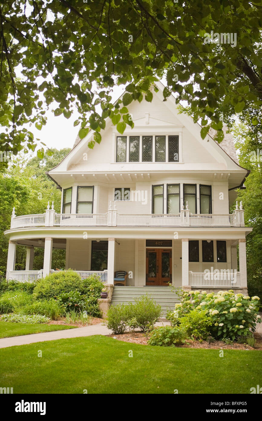 Frank Lloyd Wright Historic District, Dunlop Haus, Oak Park, Illinois Stockfoto