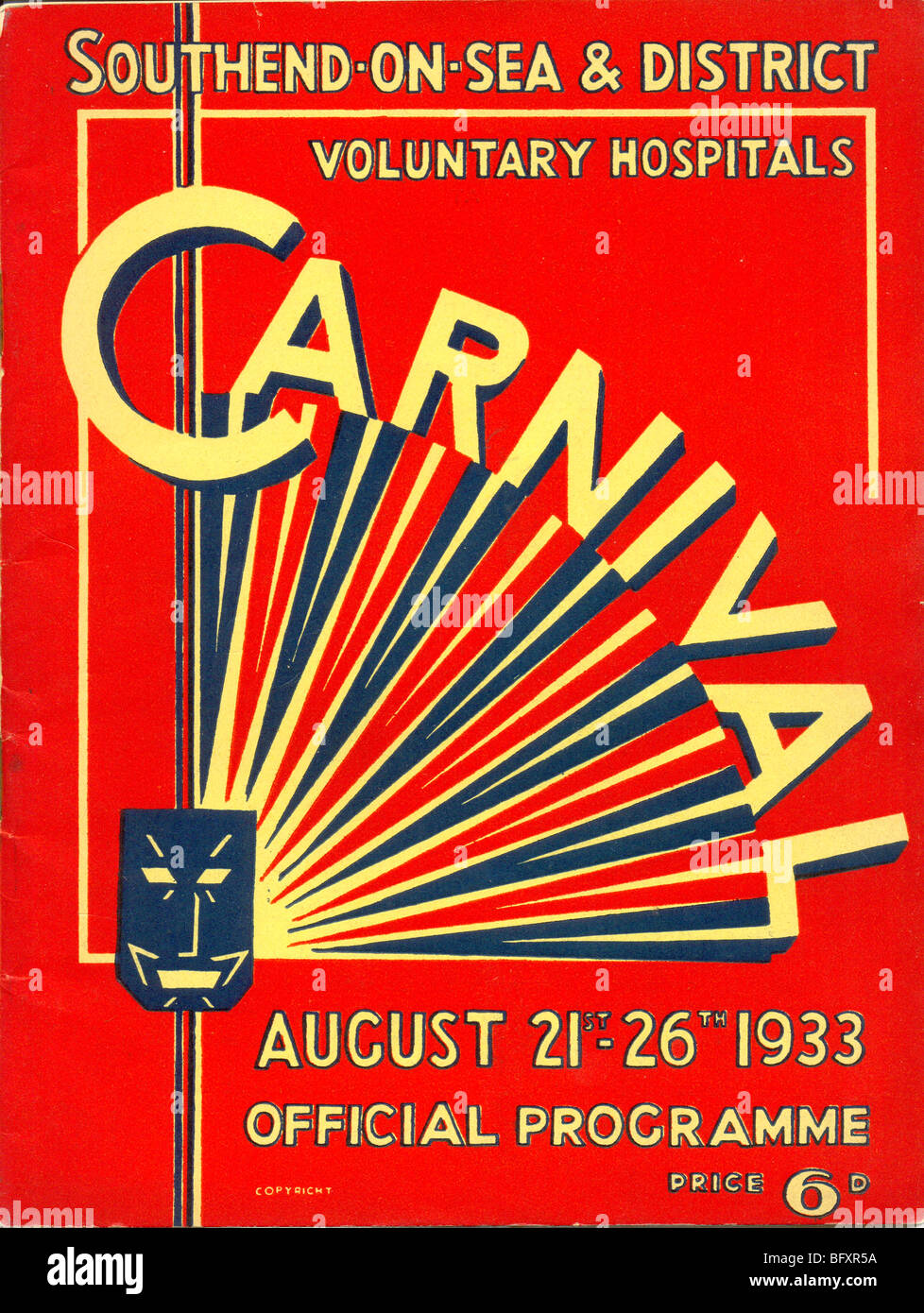 Abdeckung für Southend on Sea Karneval Programm, 1933 Stockfoto
