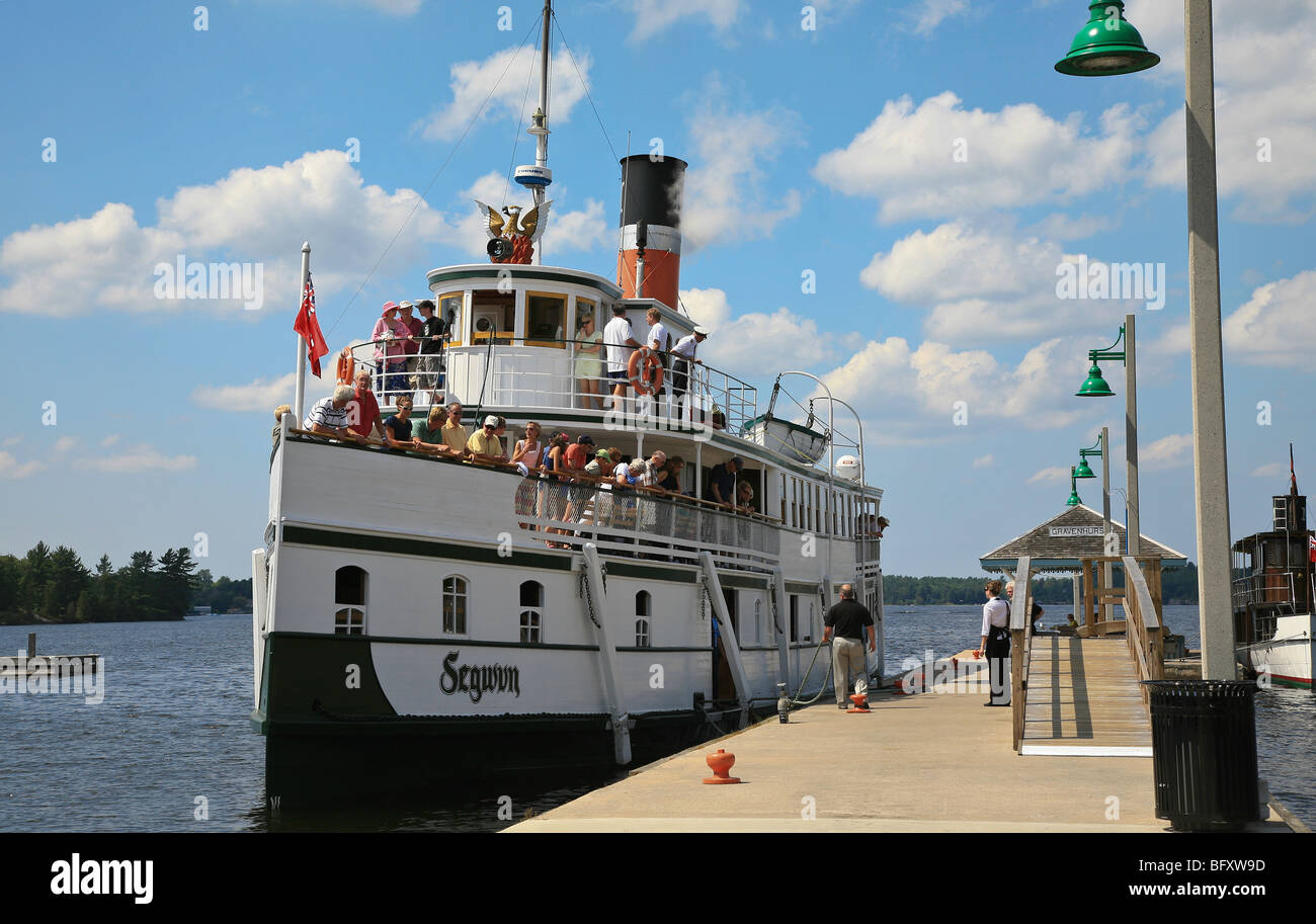 Die RMS-Segwun am Lake Muskoka an der Muskoka Wharf in Gravenhurst, Ontario, Kanada, Nordamerika Stockfoto