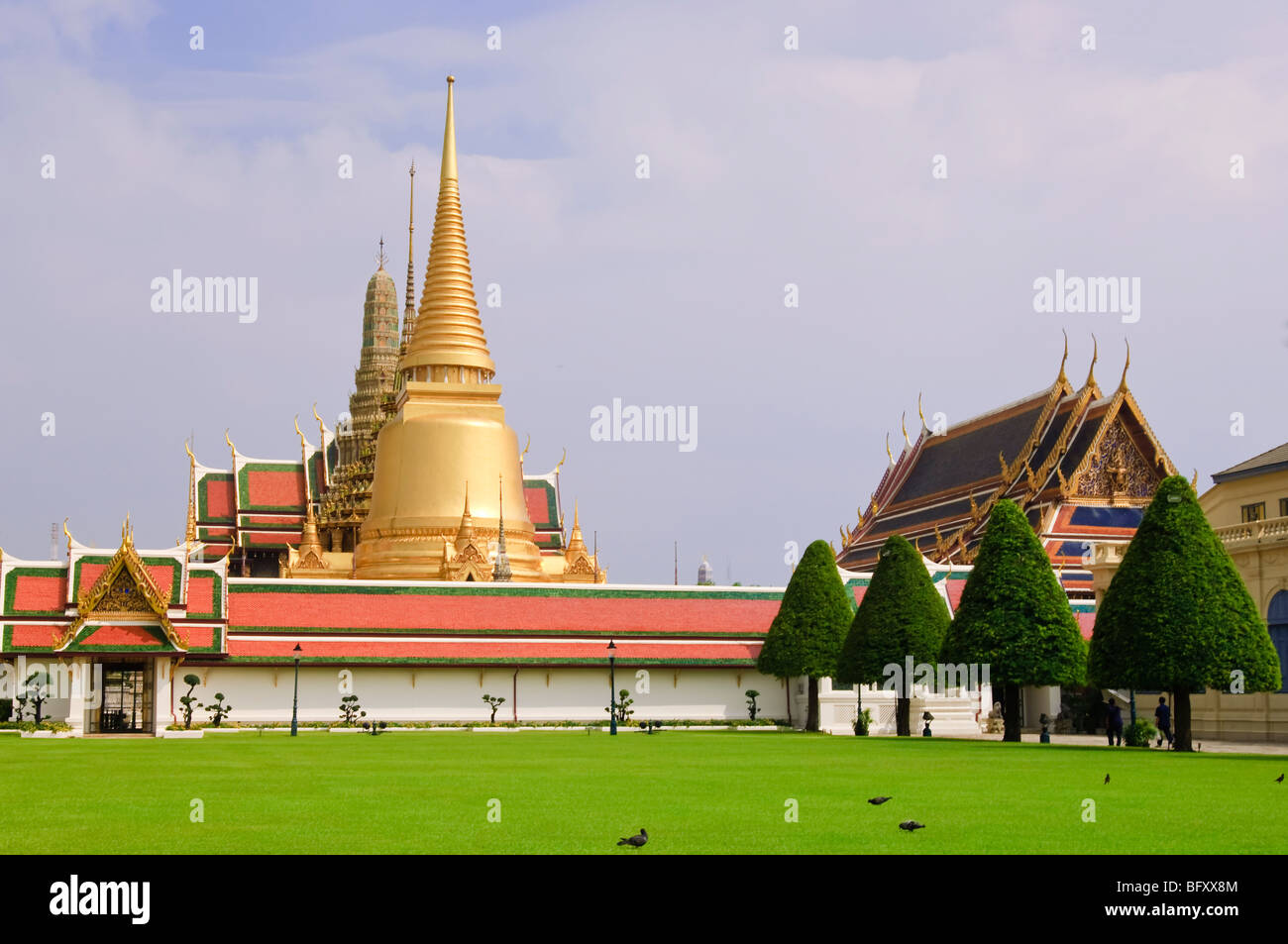 Wat Phra Kaew (Tempel des Smaragdbuddhas), Grand Palace, Bangkok, Thailand. Stockfoto