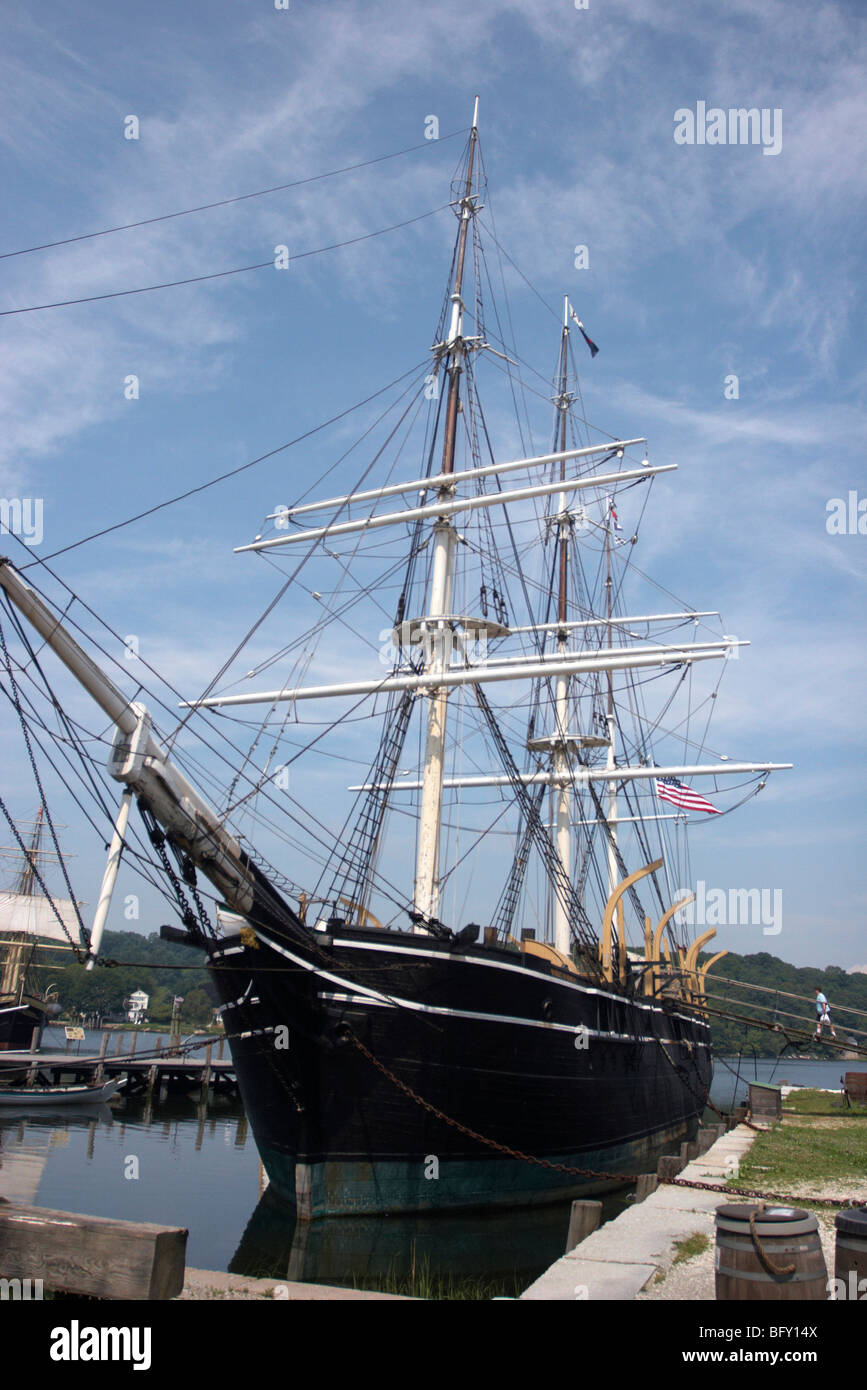 Blick auf ein Segelschiff des 19. Jahrhunderts Stockfoto