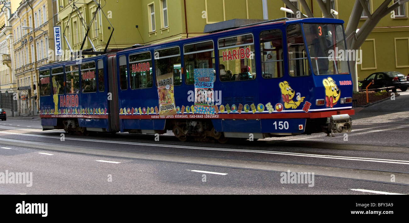 Eine Straßenbahn in Tallinn Estland Stockfoto