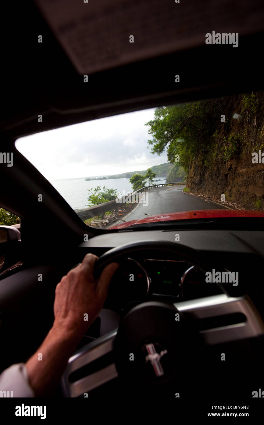 Fahren, Straße nach Hana. Maui, hawaii Stockfoto