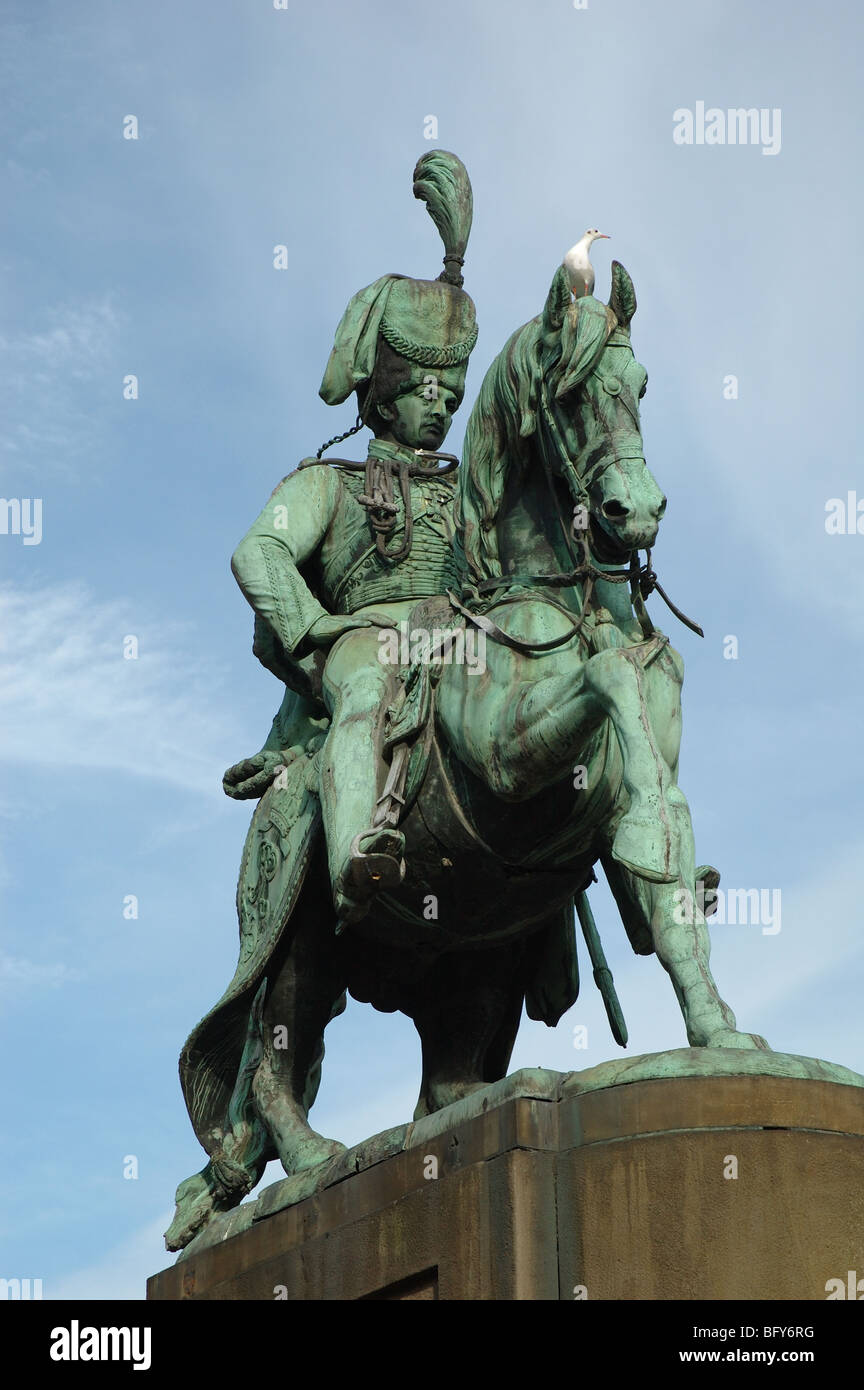 Statue des Marquess of Londonderry, Charles William Vane Tempest Stewart, in Durham Marktplatz, County Durham, England, UK Stockfoto