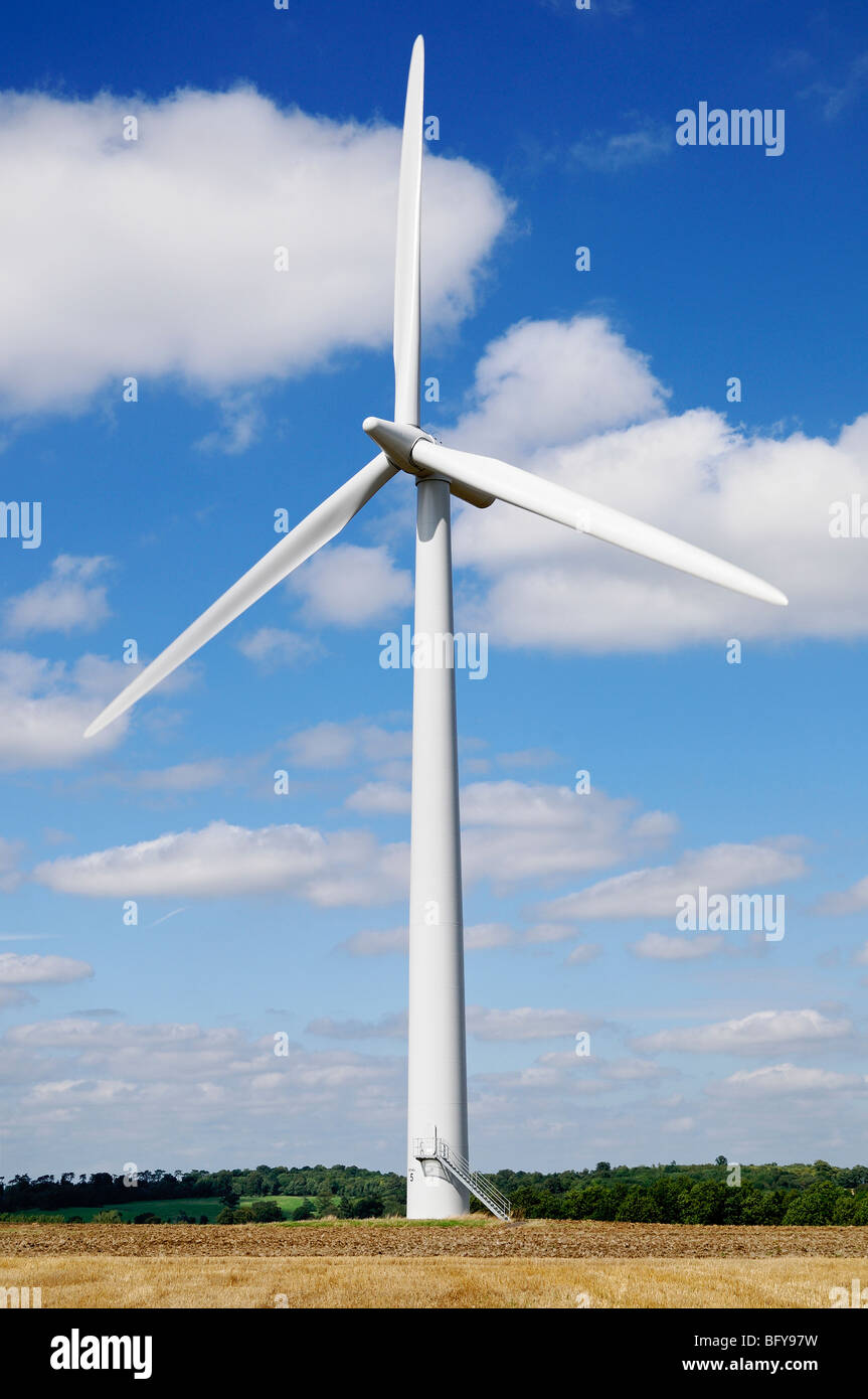 Windkraftanlage für einen Windpark im Vereinigten Königreich. Stockfoto