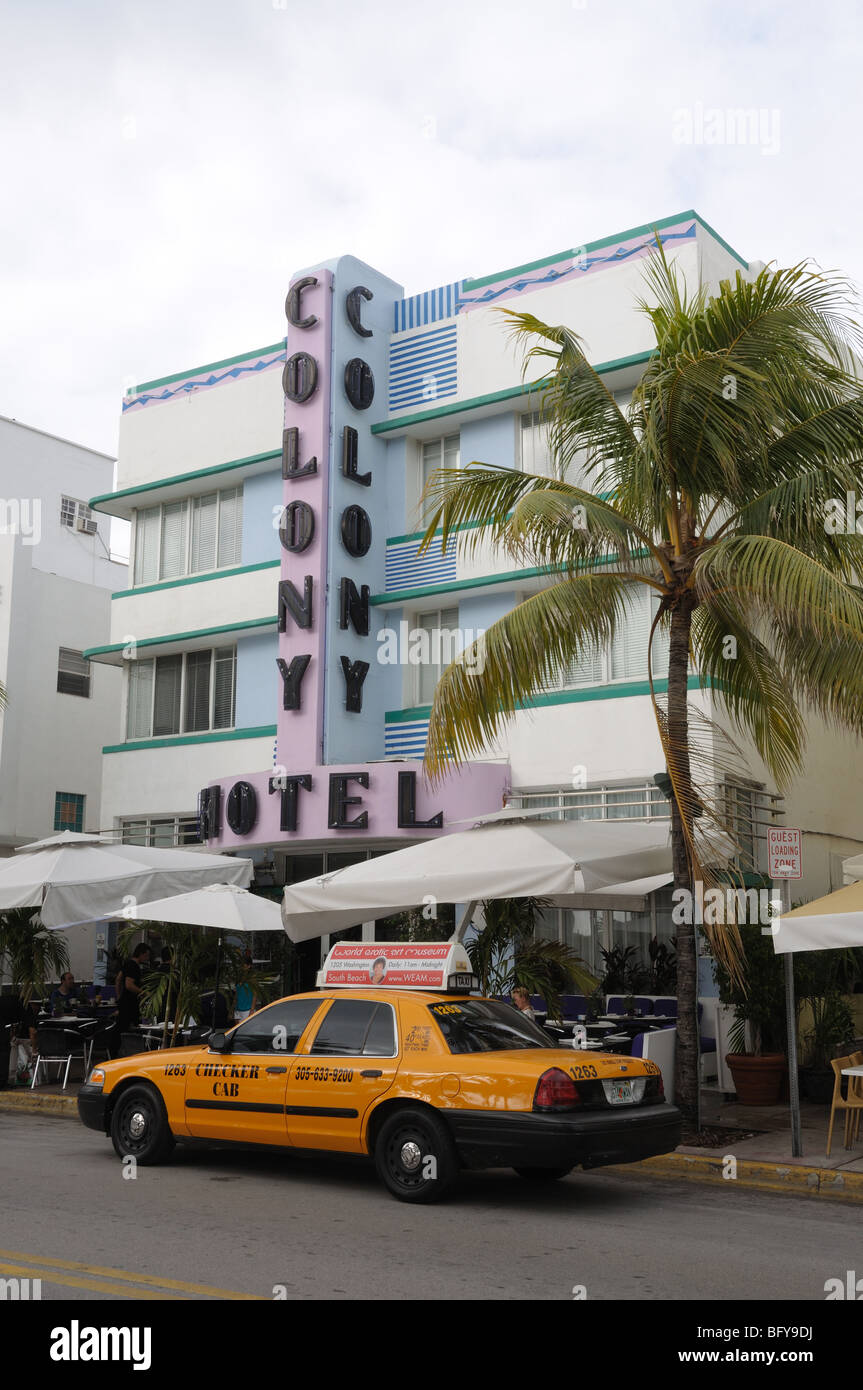 Art-Deco-Colony Hotel in South Beach Miami, Florida Stockfoto
