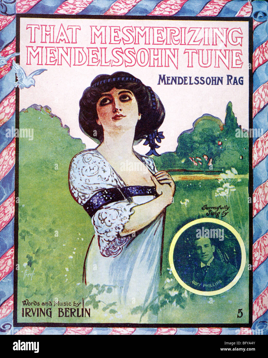 IRVING BERLIN-Noten für seine 1909 Ragtime-Komposition, dass faszinierende Mendelssohn Tune Stockfoto