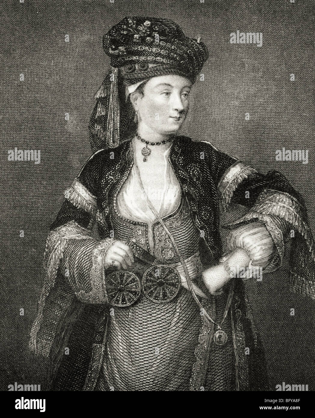 LADY MARY WORTLEY MONTAGUE englische Schriftstellerin und exzentrischen Feministin (1689-1762), einen berühmten Streit mit Alexander Pope hatte Stockfoto