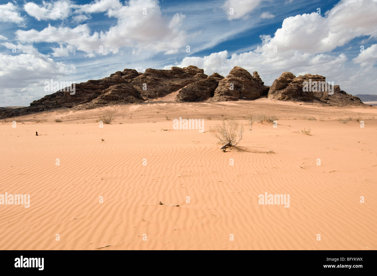 Ansichten und Aussichten der Wüste in Jordanien Stockfoto