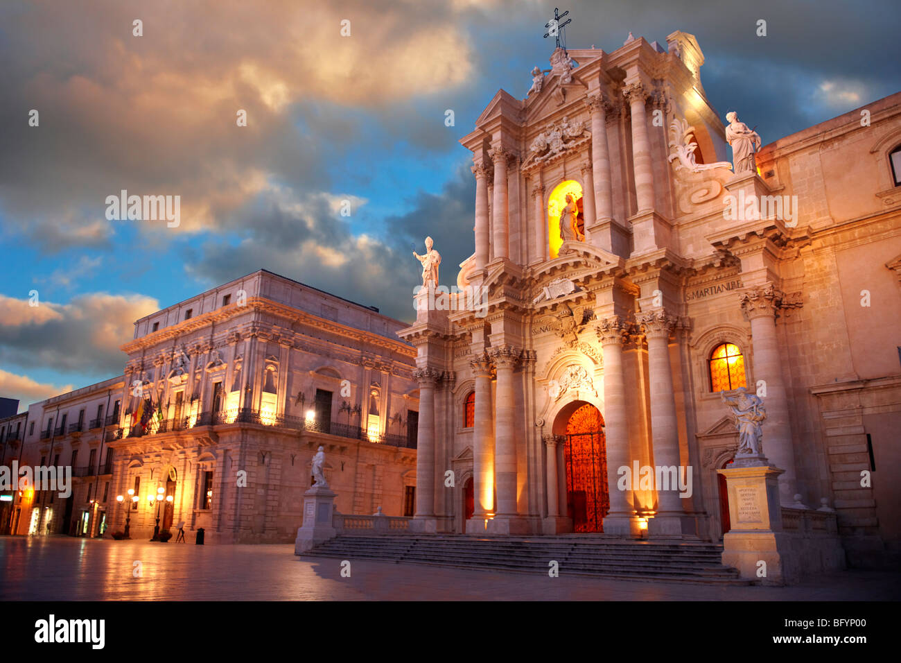 Der Barock Duomo (Kathedrale), Syrakus (Siracusa), Sizilien Stockfoto