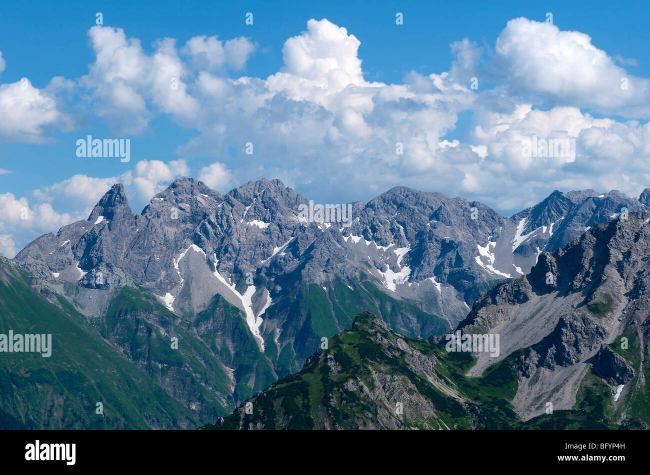 Höchste Berge Deutschland Trettachspitze maedelegabel und hochfrottspitze Stockfotos und -bilder