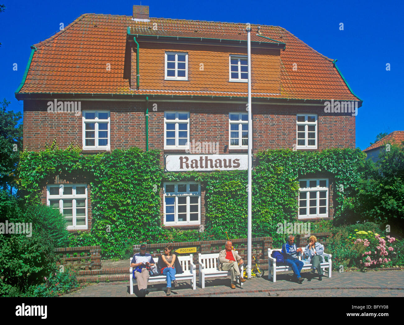 Rathaus, Insel Spiekeroog, Ostfriesland, Niedersachsen, Deutschland Stockfoto