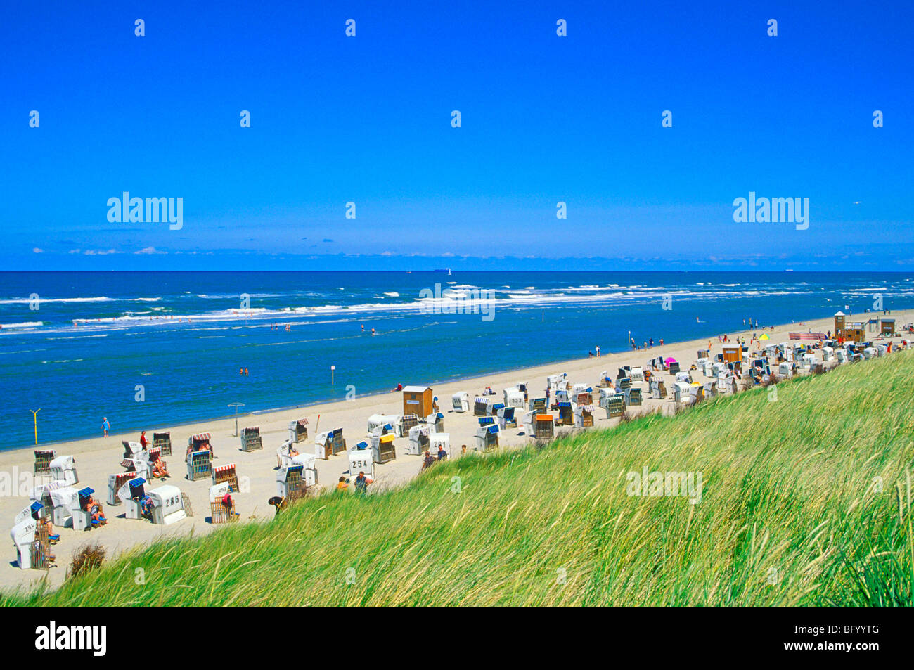 Strand, Insel Spiekeroog, Ostfriesland, Niedersachsen, Deutschland Stockfoto