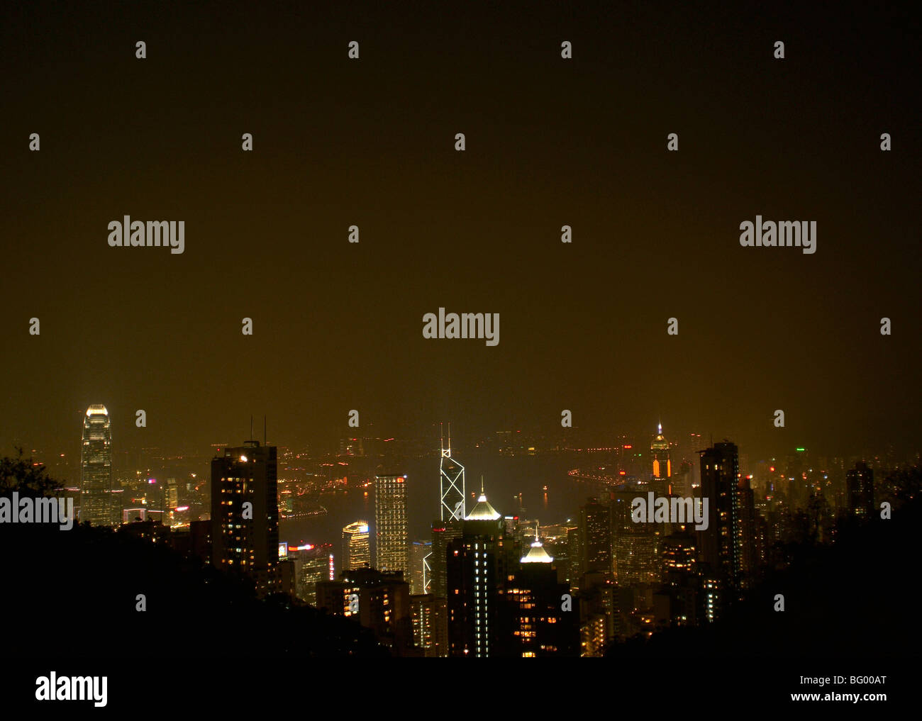 Hong Kong nightscape Stockfoto