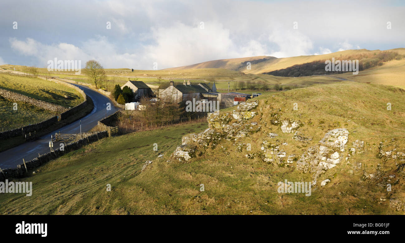 Winnats Kopf-Farm an der Spitze der Winnats Pass in der Nähe von Castleton Derbyshire Peak District Stockfoto