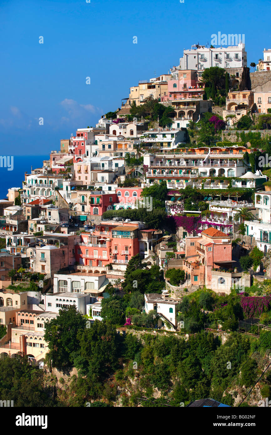 Die mondänen von Positano, Amalfiküste, Italien Stockfoto