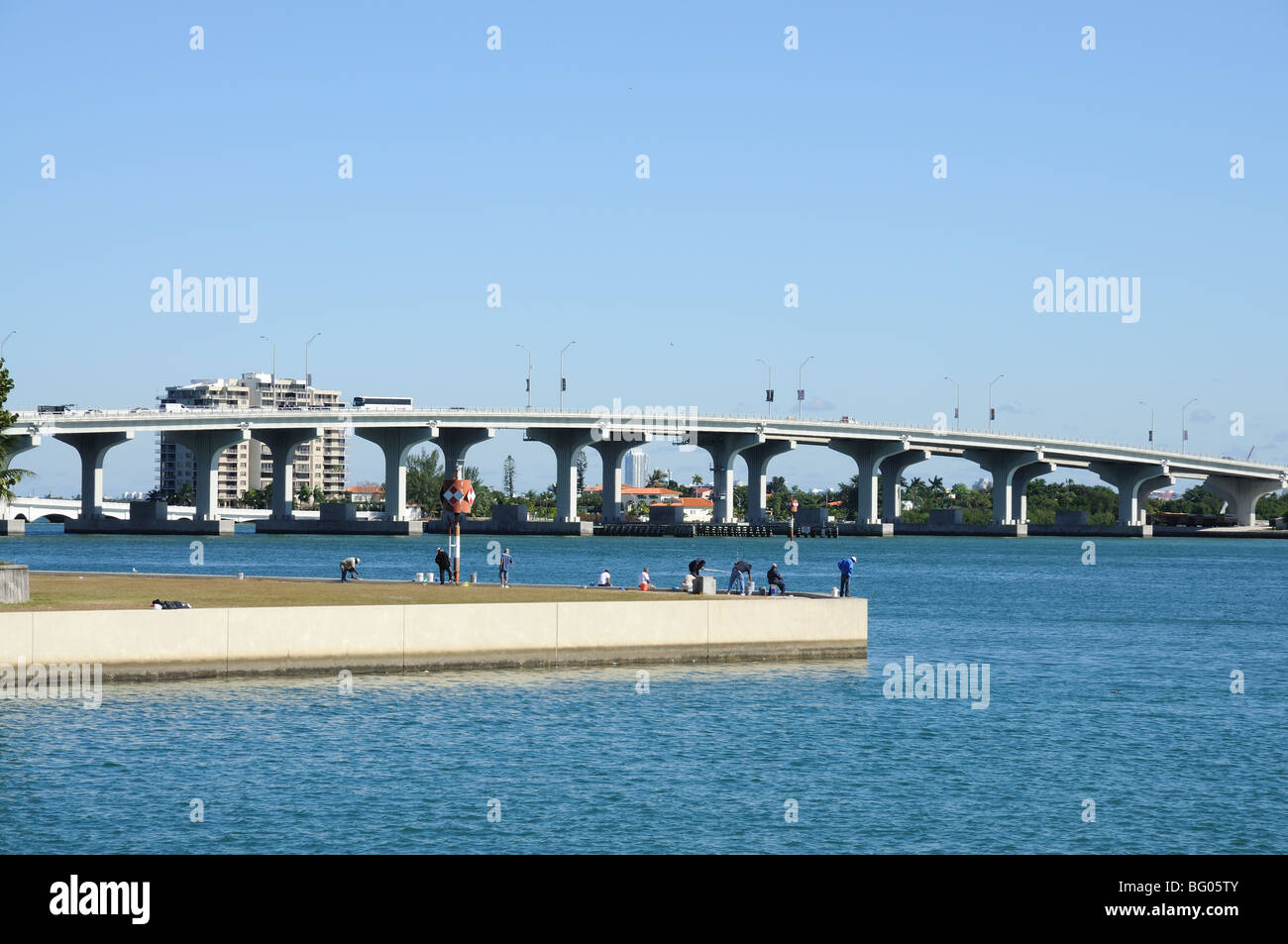 Biscayne Bay Bridge in Miami, Florida USA Stockfoto